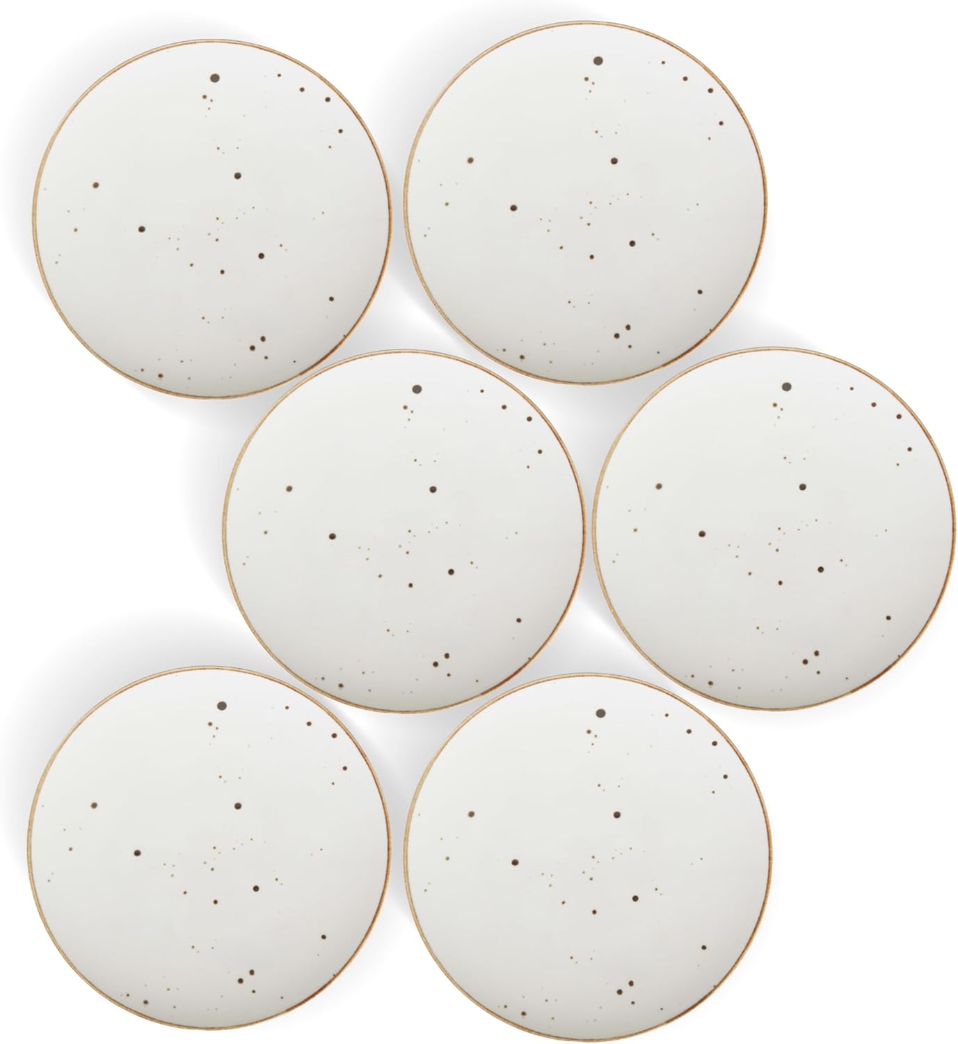 Dessert Plates 8.7 Inch Set of 6 - Microwave, Oven, Dishwasher Safe, Scratch Resistant, Porcelain. Durable Small Dishes for Salad, Dessert, and Side Dishes - Classic Assorted Colors