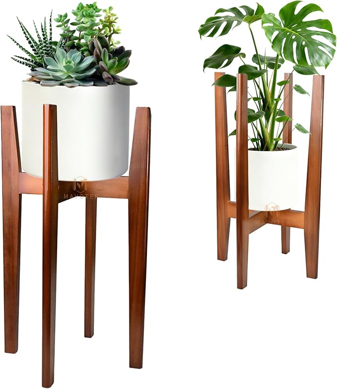 24" Tall Plant Stand ,Wooden Tall Plant Stands Indoor, Mid Century Plant Corner Flower Holder Outtdoor Suitable for Plant Pots & Water Dispenser Under 10" (Pot & Plant Not Included)