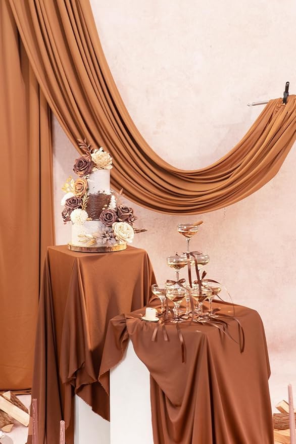 TINGE TIME Silk Fake Flowers Combo, Fake Foam Roses with Stems for DIY Wedding Bouquets Centerpieces Baby Shower Party Home Decorations(Brown & Nude Color)