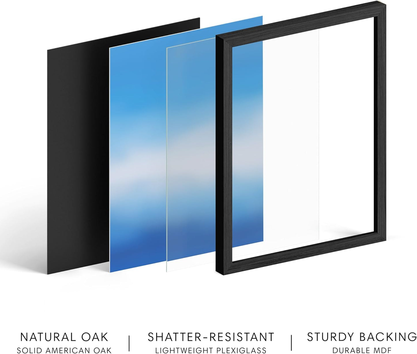 HAUS AND HUES Modern Abstract Wall Art - Blue and Green Living Room Art, Modern Artwork for Walls, Minimalist Picture for Living Room(Blue Tie-Dye, Black Frame, 12x16)