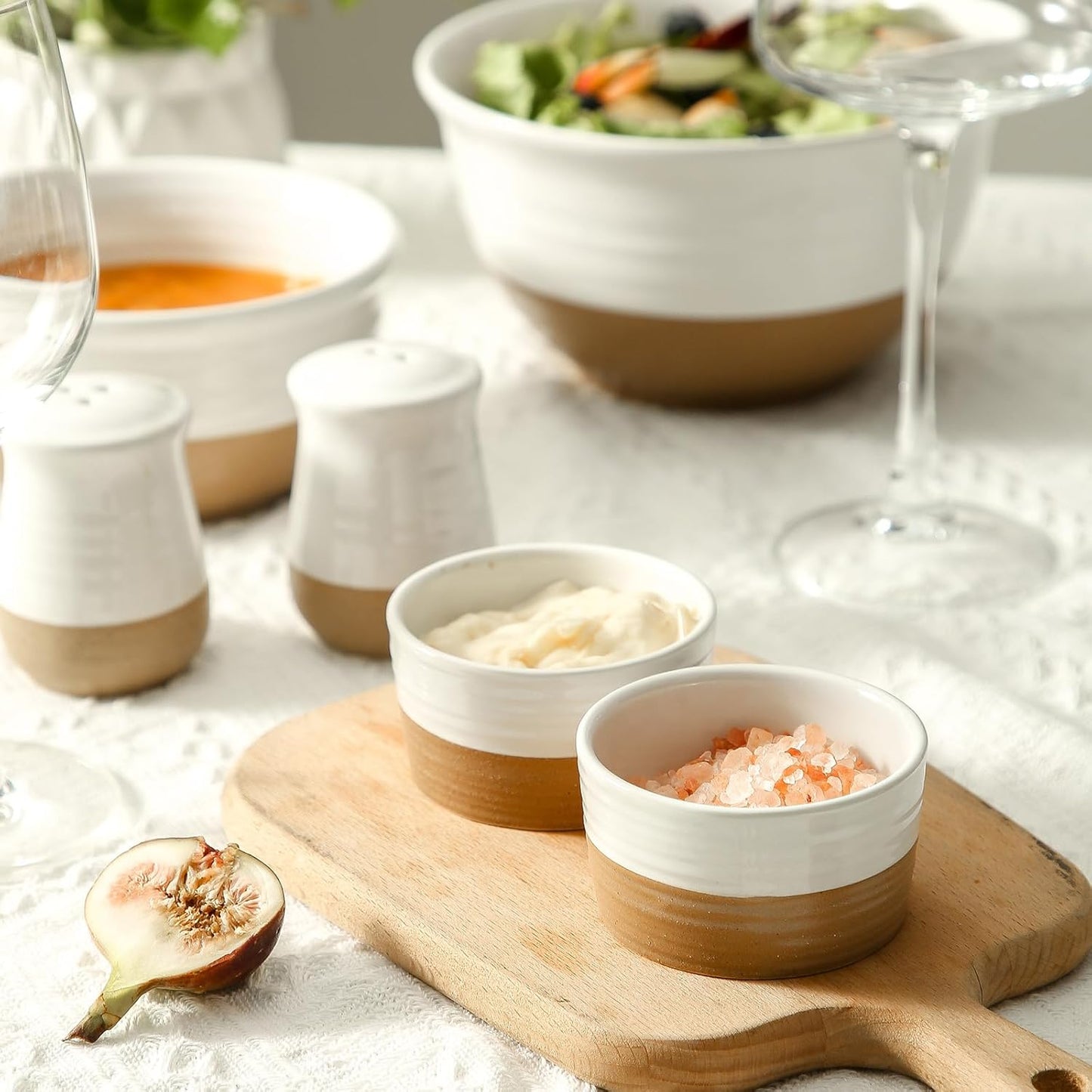 Hasense Ramekins 8 oz Oven Safe, Porcelain Ramekins Dessert Bowls Set of 6, Creme Brulee Souffle Dishes Custard Cups for Baking, Pudding, Pot Pie, Snack, Dipping Sauces, White