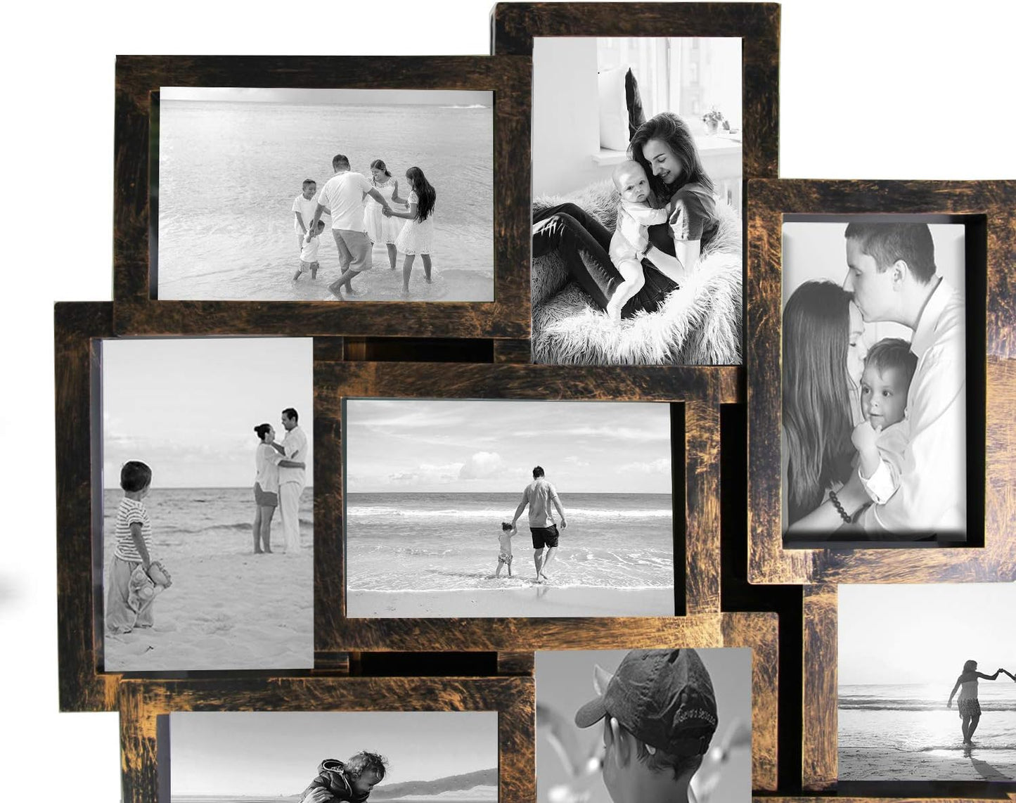 Jerry & Maggie 12 Opening Collage Picture Frame, Multi Picture Frame for Wall, 4x6 Inches, Plastic Wall Picture Frames for Living Room, No Assembly, Golden