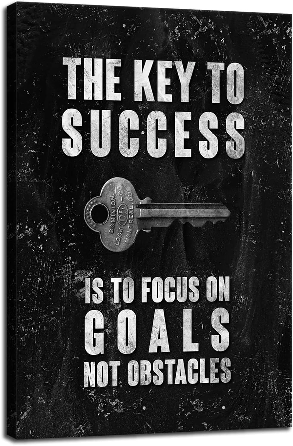 Inspirational Office Wall Decor Motivational Canvas Wall Art The Key to Success Is to Focus on Goals Not Obstacles Printing Poster Artwork Frame Classroom Home Ready to hang[24''W x 36''H]