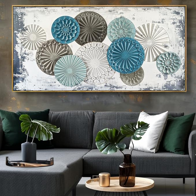 Wall Art Colorful Floral Rustic Wall Decor Canvas Painting Abstract Wall Art for Bedroom Living Room Dining Room Home Office Decor 30"x60" with Framed
