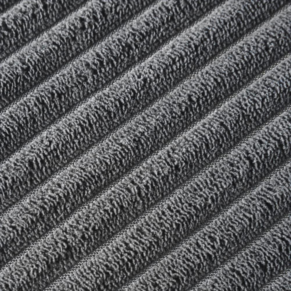 Fancy Homi Pack of 2 Dark Gray Decorative Throw Pillow Covers 20x20 Inch with Pom-poms for Couch Bed Living Room, Soft Corduroy Solid Square Cushion Case 50x50 cm, Farmhouse Boho Home Décor