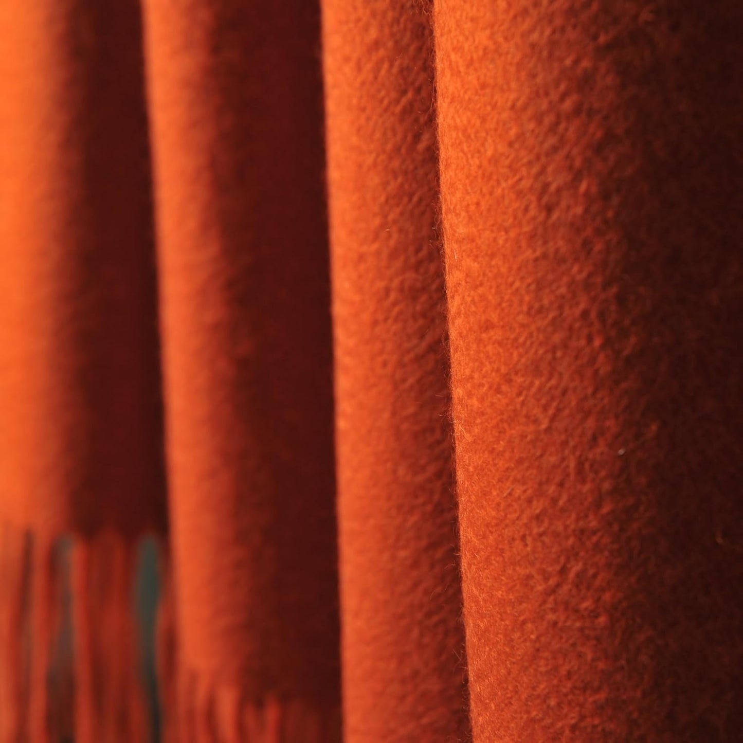 CUDDLE DREAMS Premium Cashmere Throw Blanket with Fringe, Luxuriously Soft (Persimmon)