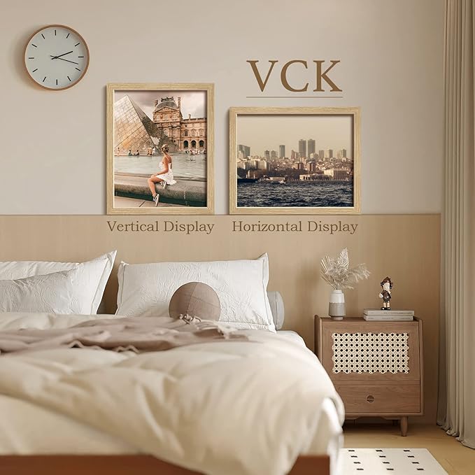 VCK 16x20 Solid Wood Poster Frames for Wall, Natural Oak Picture Frame 3 Pack, Wall Gallery Frame