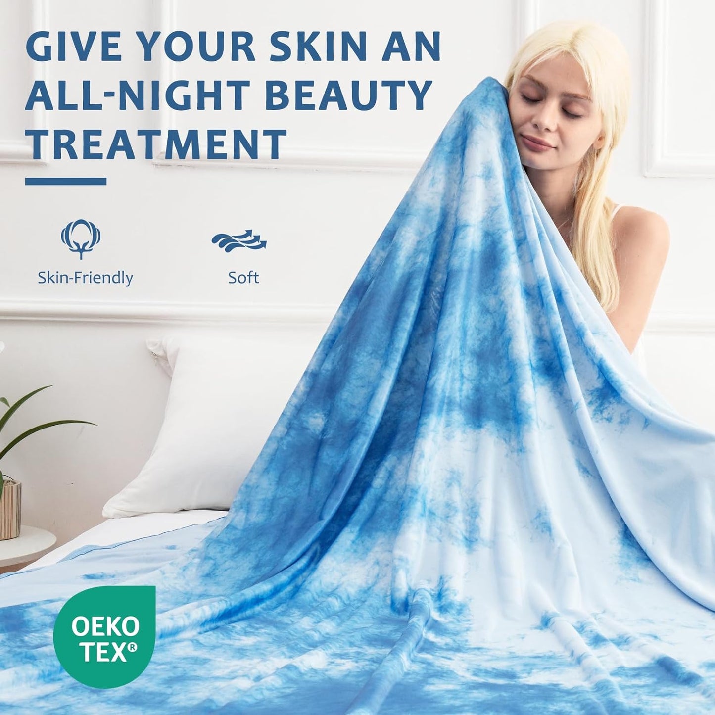 Marchpower Cooling Blanket for Hot Sleepers Queen Size, Cold Blankets for Sleeping, Arc-Chill Double-Sided Cooling Fabric Q-Max>0.5, Tie Dye Summer Blanket