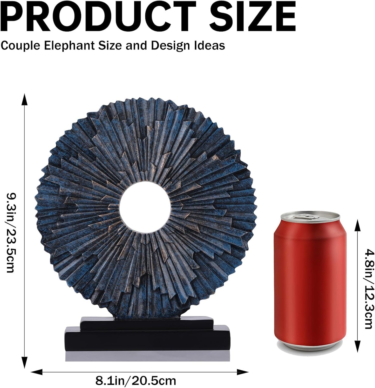 DOVDOV Blue Home Decor Sculpture, Unique Round line Statue, Modern Home Decor, Decorative Panel Statue for Living Room tv Cabinet, Office, Bedroom, Dining Table Center Blue Decor