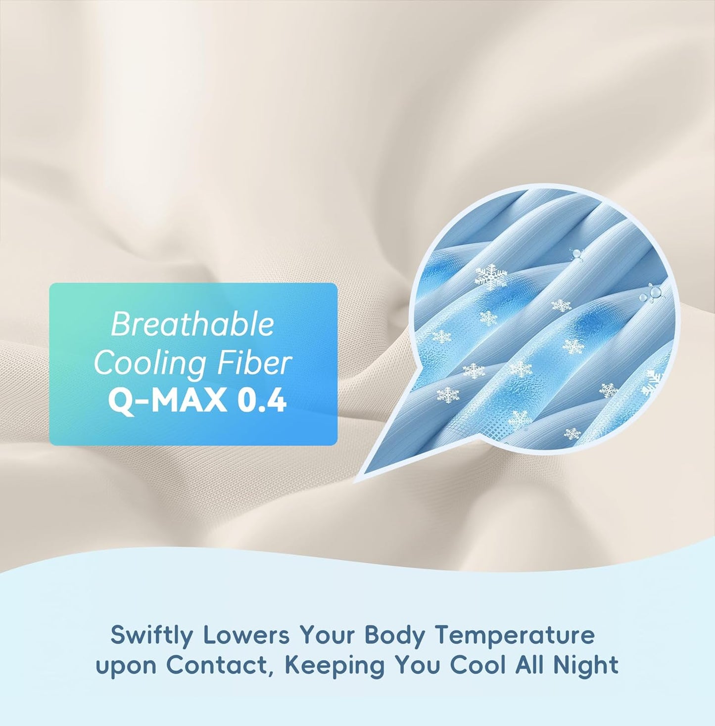 MASVIS Cooling Comforter Twin Size - Beige Lightweight Summer Cooling Blanket for Hot Sleepers Night Sweats, Double-Sided Cool Touch Soft Breathable Comforters, Q-Max 0.4 Cold Tech Ice Blanket 68"x90"