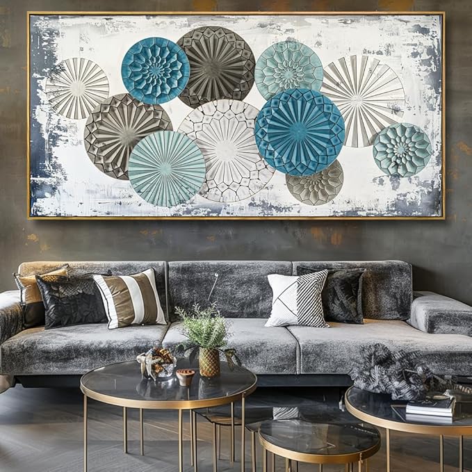 Wall Art Colorful Floral Rustic Wall Decor Canvas Painting Abstract Wall Art for Bedroom Living Room Dining Room Home Office Decor 20"x40" with Framed