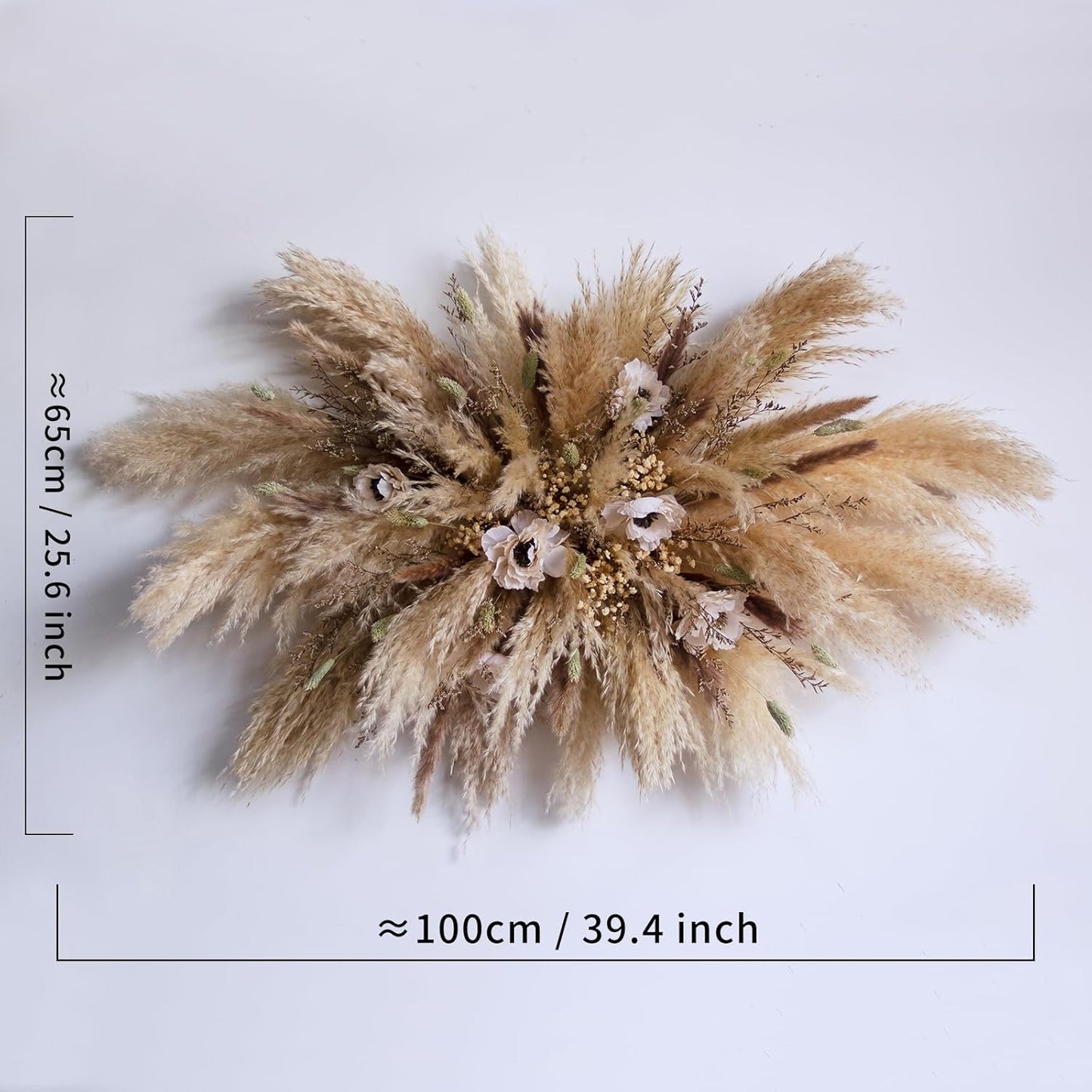 Dried Flowers Boho Decor Kit - Natural Pampas Grass, Bunny Tails & Baby’s Breath for Vase, Wedding Decor, Farmhouse & Bathroom Decor