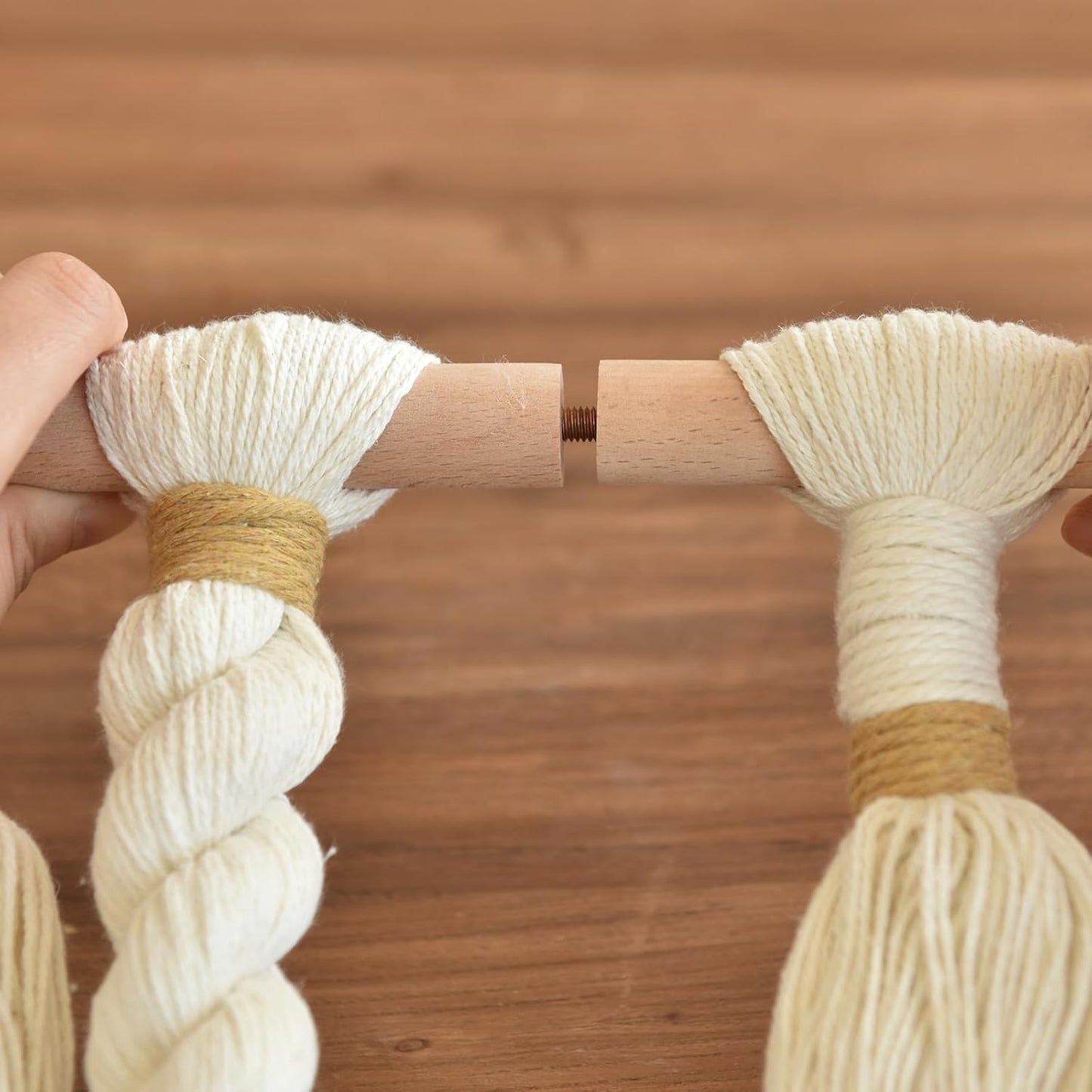 Macrame Wall Hanging with Braided Knot and Tassel Fringe, Handmade Boho Wall Art for Bedroom, Living Room, or Entryway Decor 27" W x 29" L