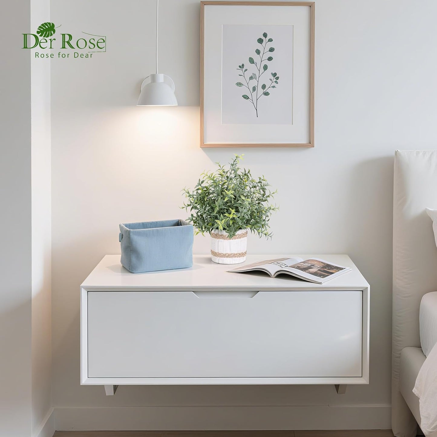 Der Rose 4 Pack Farmhouse Fake Plants Artificial Plants for Home Kitchen Office Desk Rustic Table Boho Aesthetic Room Decor Indoor