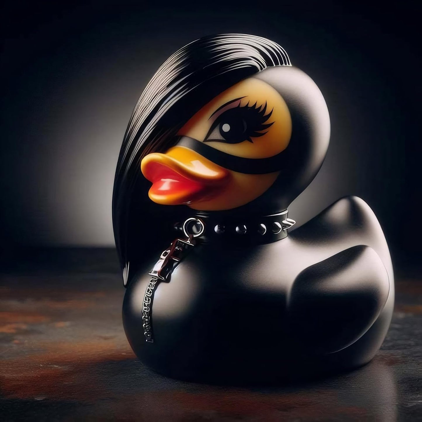 edenfuax Punk Duck Goth Resin Duck - Garage Kits,Unique Gothic Gifts & Collectibles,Vinyl Rubber Novelty Ornament Dark Satanic Duck Figurine for Desktop Home Halloween Decor (Mrs. Valentina)
