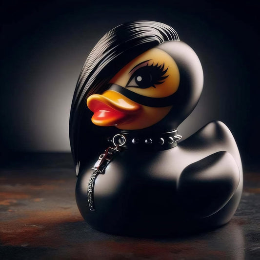 edenfuax Punk Duck Goth Resin Duck - Garage Kits,Unique Gothic Gifts & Collectibles,Vinyl Rubber Novelty Ornament Dark Satanic Duck Figurine for Desktop Home Halloween Decor (Mrs. Valentina)