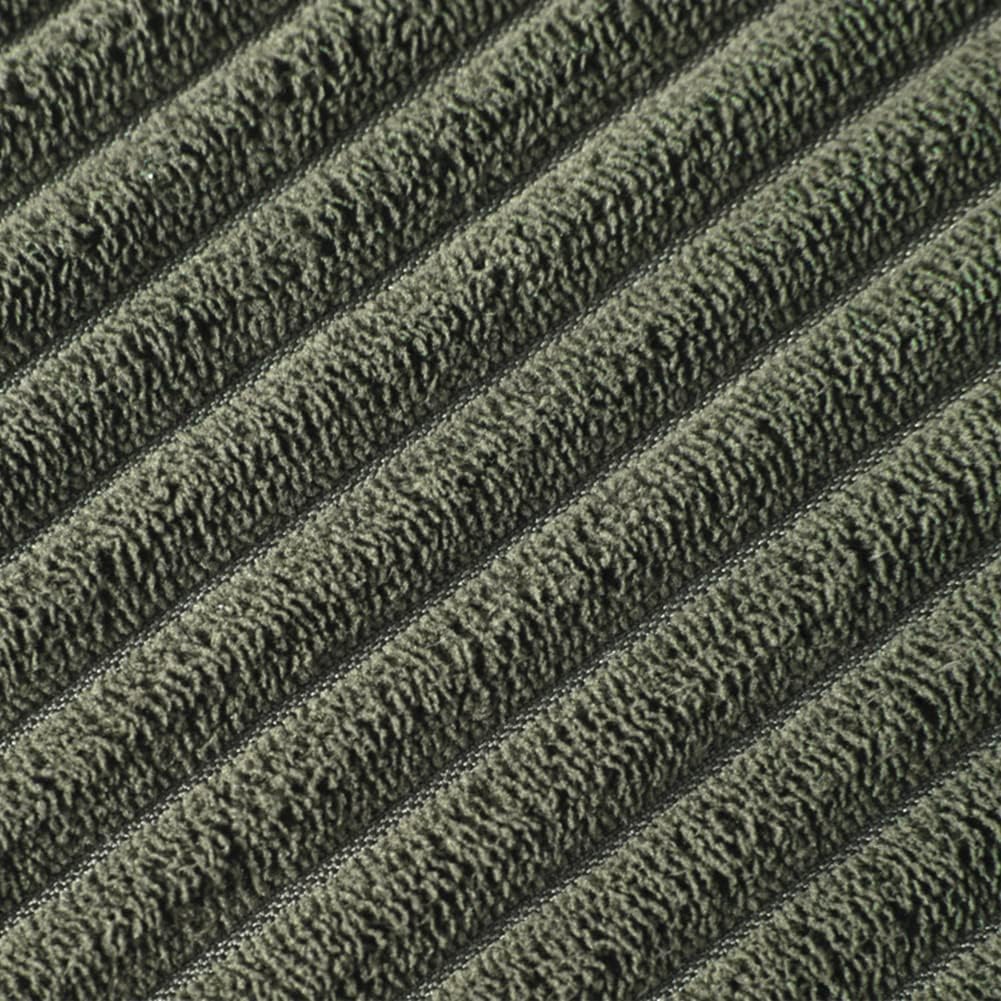 Fancy Homi Pack of 2 Olive Green Decorative Throw Pillow Covers 26x16 Inch with Pom-poms for Couch Bed Living Room, Soft Corduroy Solid Square Cushion Case 66x66 cm, Farmhouse Boho Home Décor