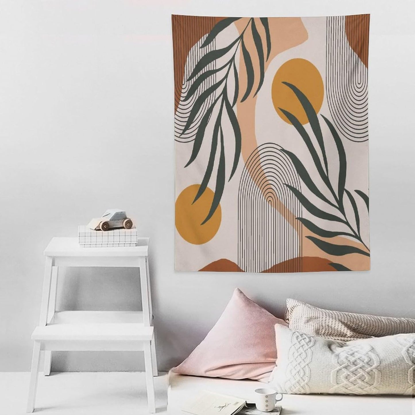 ICMOLYYENLO Boho Plant Aesthetic Tapestry, Abstract Medieval Arch Sun Home Aesthetic Wall Hanging For Bedroom Living Room Dormitory Tapestry 40x60 Inches