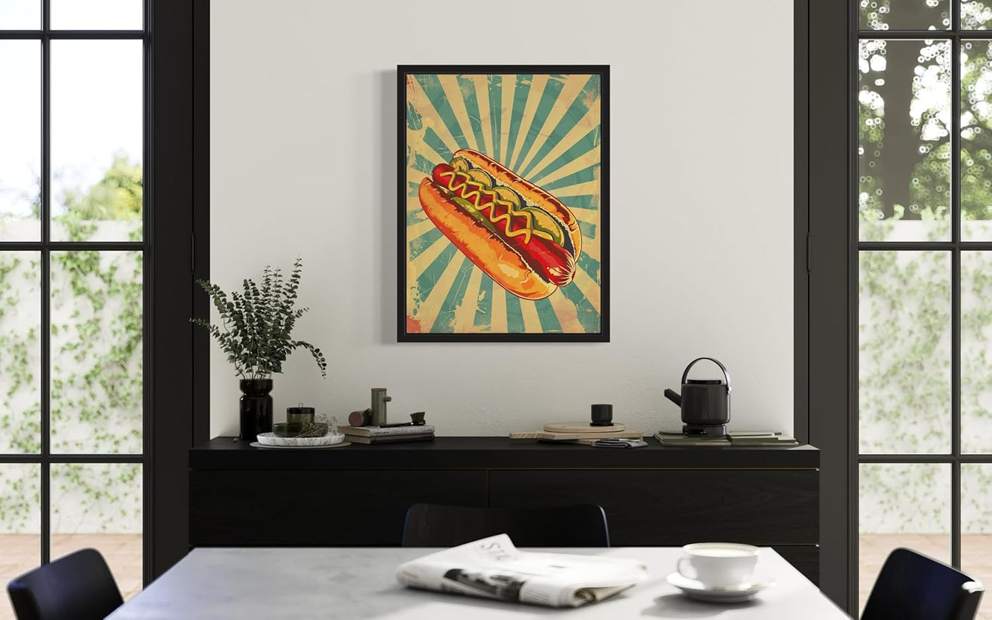 Hotdog Pop Art Poster Print, Vintage Retro Wall Art Decor Paintings Classic Artwork for Bedroom Living Room Decorations. (Hotdog, 16x20 inches (Unframed))