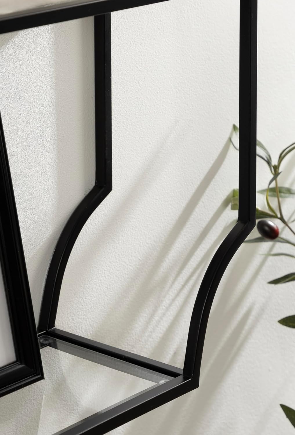 Kate and Laurel Ciel Glam Geometric Rectangular Wall Shelf; 18 x 24; Black; Decorative Shelves for Use as Over-The Toilet Storage or Bedroom Display Shelving