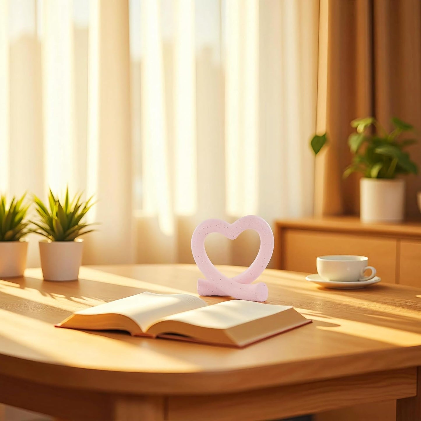 Heart Sculpture Home Decor - Love Line Modern Aesthetic Statue - Unique Ornaments Decorations for Living Room, Coffee Table, Bedroom, Shelf - Romantic Gifts for Lover