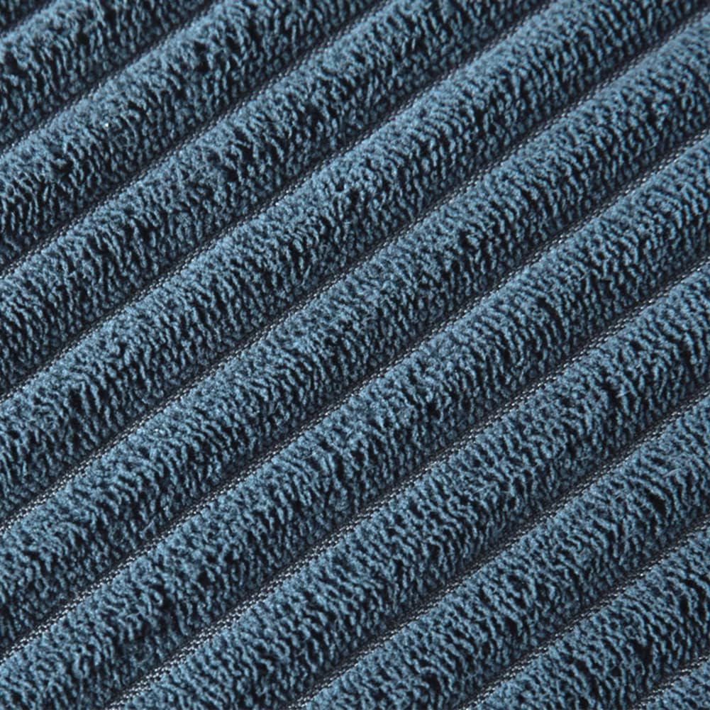 Fancy Homi Set of 2 Dusty Blue Decorative Throw Pillow Covers 14x14 Inch with Pom-poms for Couch Bed Sofa, Modern Farmhouse Boho Home Decor, Soft Plush Corduroy Cute Cushion Case 35x35 cm