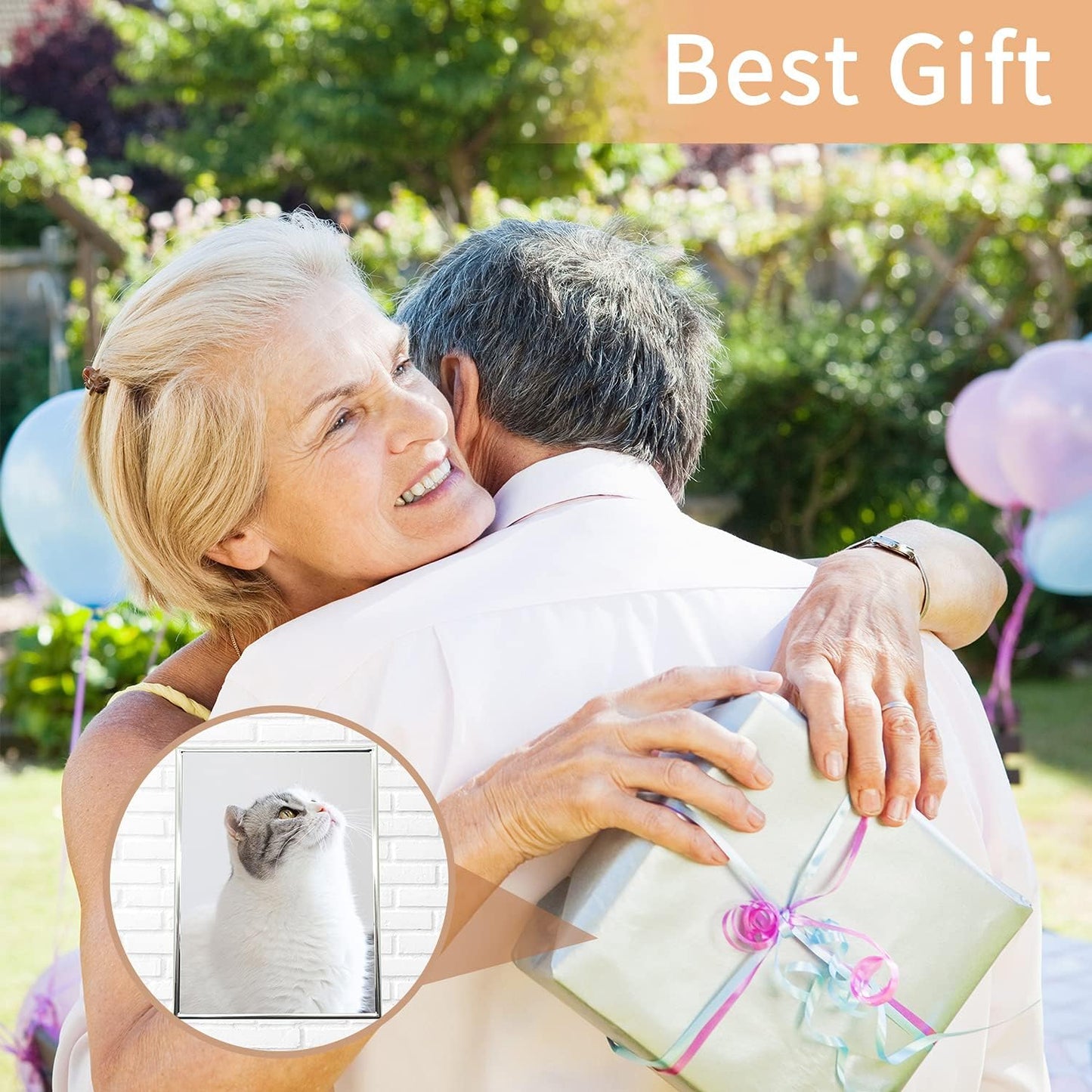 DECANIT 5x7 Picture Frame Metal, Thin Profile Photo Frame 5 by 7 Inch, Display for Wall or Tabletop,Silver