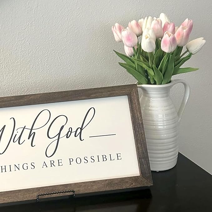 hjn Farmhouse Pitcher Vase for Flowers- Ceramic Pitcher White Flower Vase for Your Kitchen/Home Decor/Office/Living Room/Bookshelf/Mantel/-White