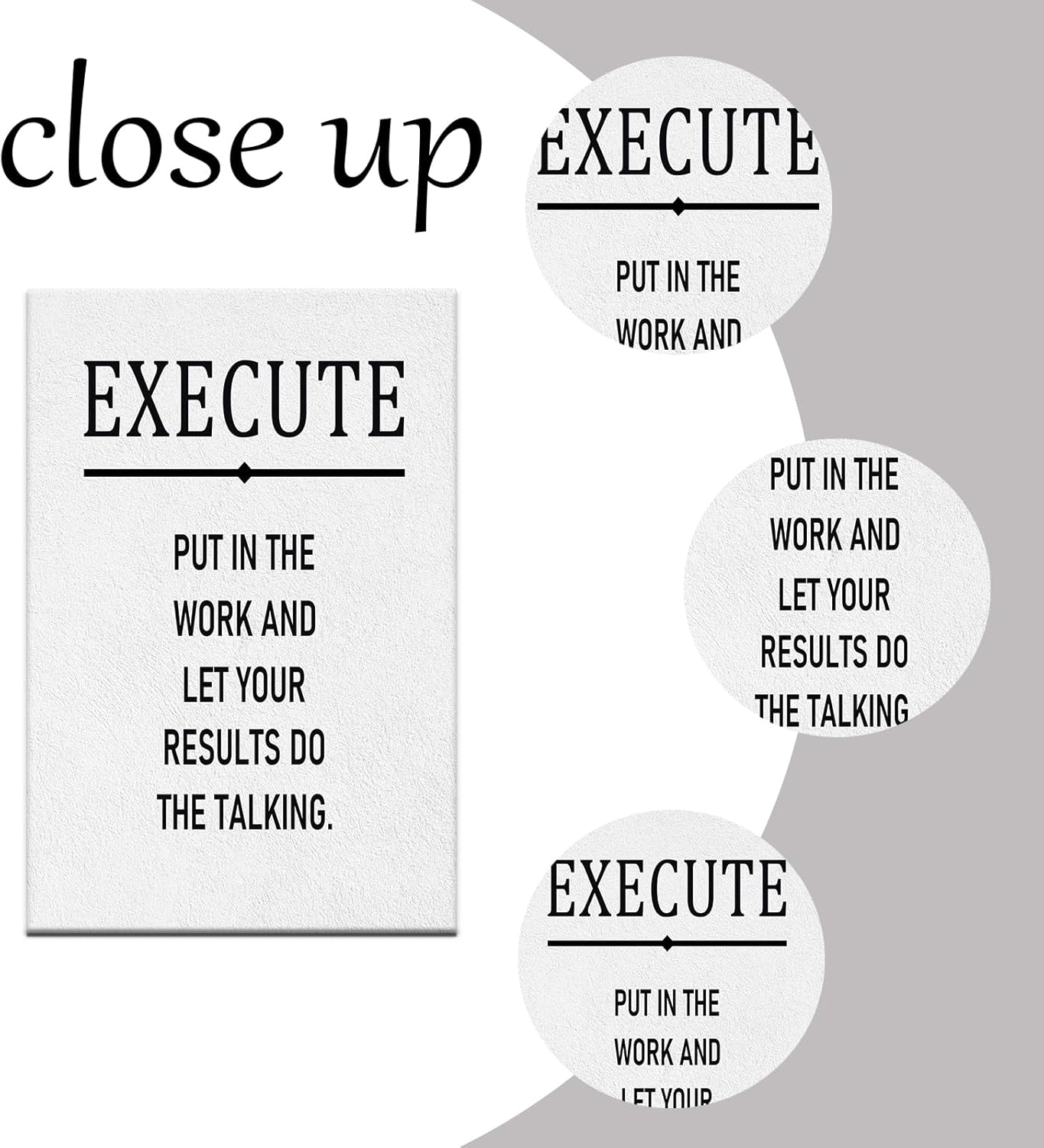 Inspirational Canvas Wall Art Home Decor Execute Motivational Entrepreneur Quotes Poster Print Modern Picture Painting Artwork for Bathroom Bedroom Office Wall Decoration Ready to Hang [12''Wx 18''H]