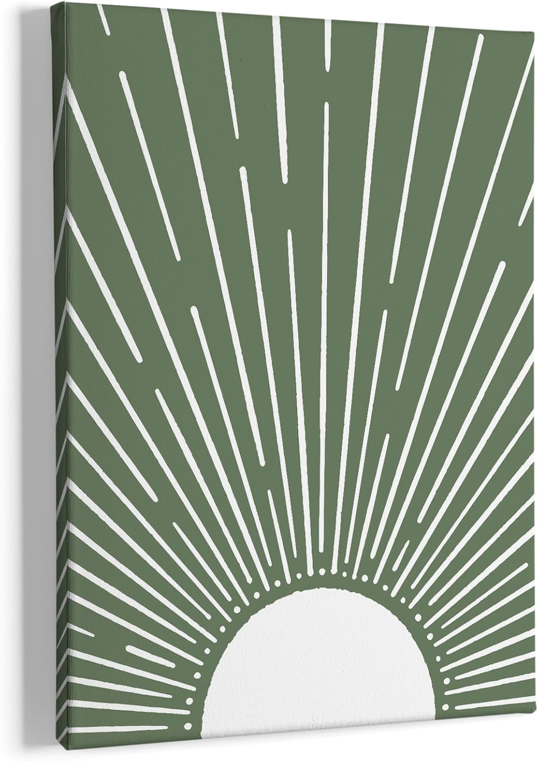 HIWX Boho Sun Framed Canvas Pictures, Boho Wall Art, Sunrise Wall Art Decoration For Bathroom Office Room Bedroom 11x14 (Green)