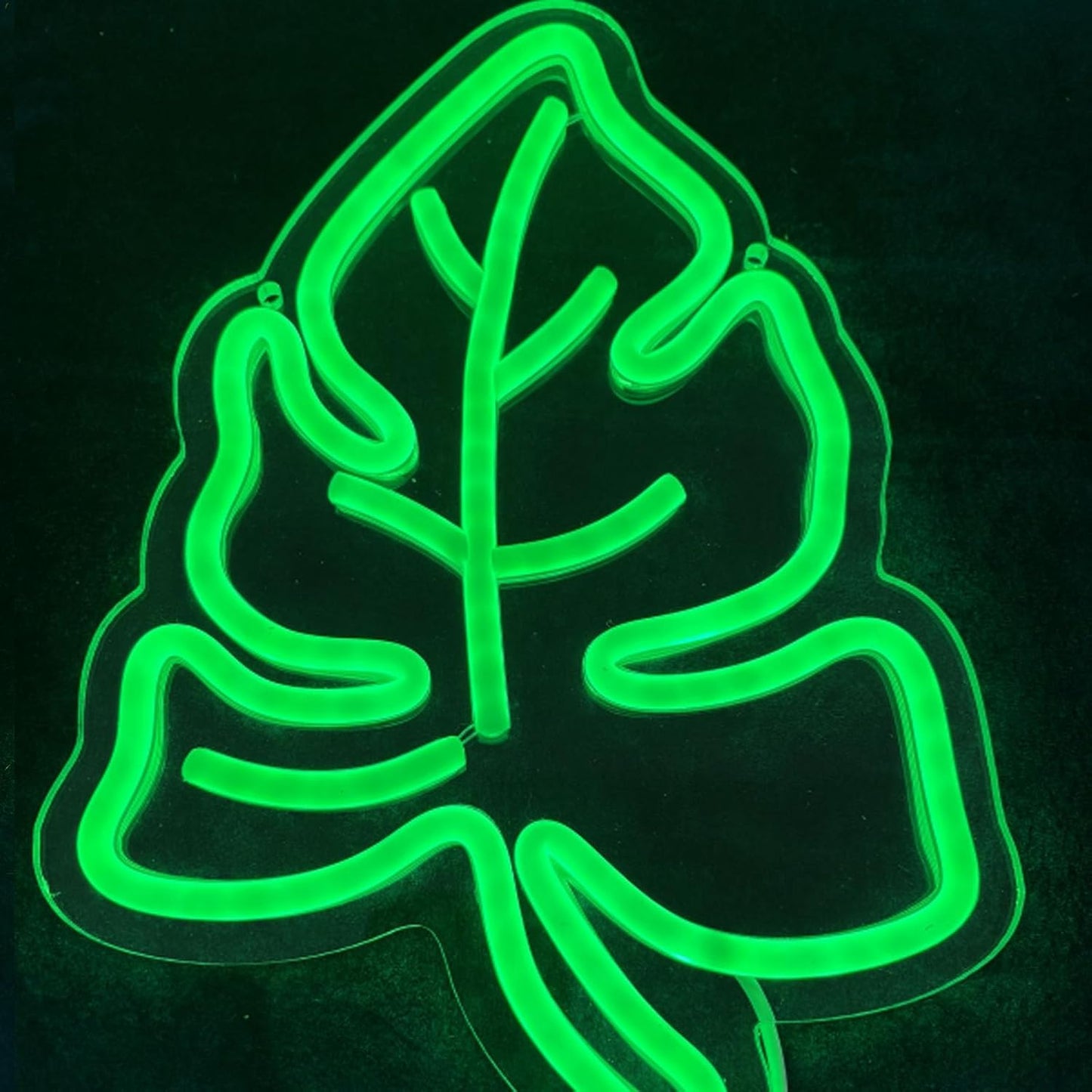 Green Leaf Neon Sign,Light Up Signs for Wall Decor,LED Night Light for Room Decor Camping Bar Birthday Party Wedding,11.5 * 10.3in