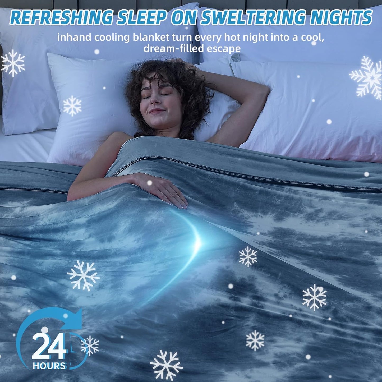 inhand Cooling Blanket Twin Size (60"x80"), Cooling Blankets for Hot Sleepers, Absorbs Heat to Keep Adults Cool for Summer Nights Sweats, Thin Cold Lightweight Blanket for Couch Bed, All Season Use