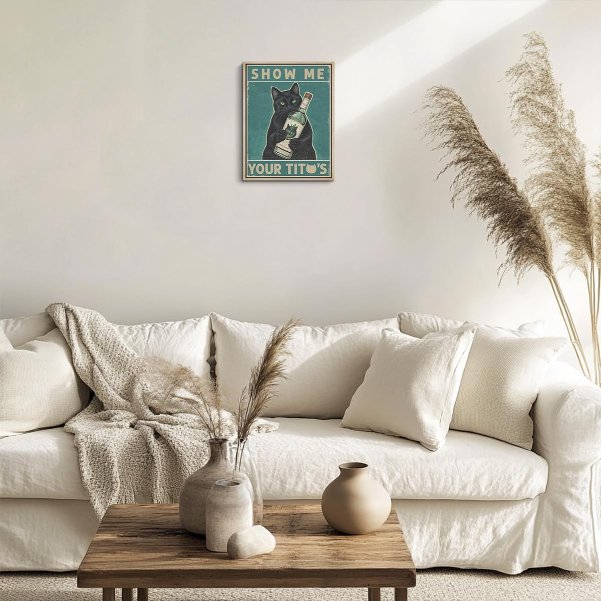 HZMLYDJ Funny Show Me Your Tito's Black Cat Poster Man Cave Sign Vintage Bar Sign Bar Wall Decor Cat Wall Art Funny Cats Gifts Retro Room Decor Funny Gifts for Cats Lovers Decor