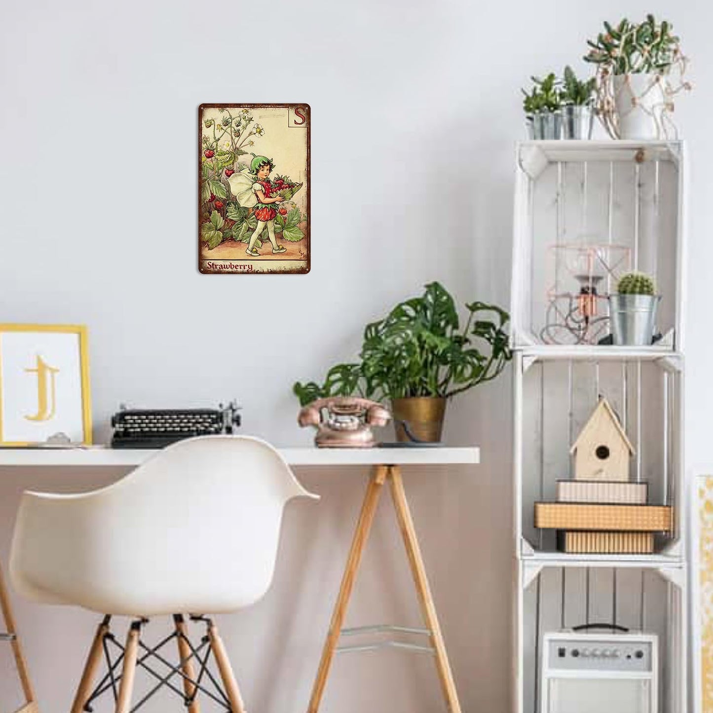 Flower Fairy Wall Decor Vintage Metal Tin Signs Fairy Garden Accessories - The Polyanthus and Grape Hyacinth