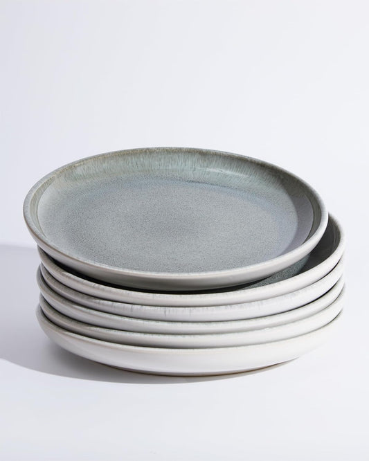 Gradient Green Dinner Plates Set of 6, 10 Inch Reactive Glaze Ceramic Plates Set, Modern Dinnerware Dishes Set for Kitchen, Microwave & Dishwasher Safe, Highly Chip and Crack Resistant