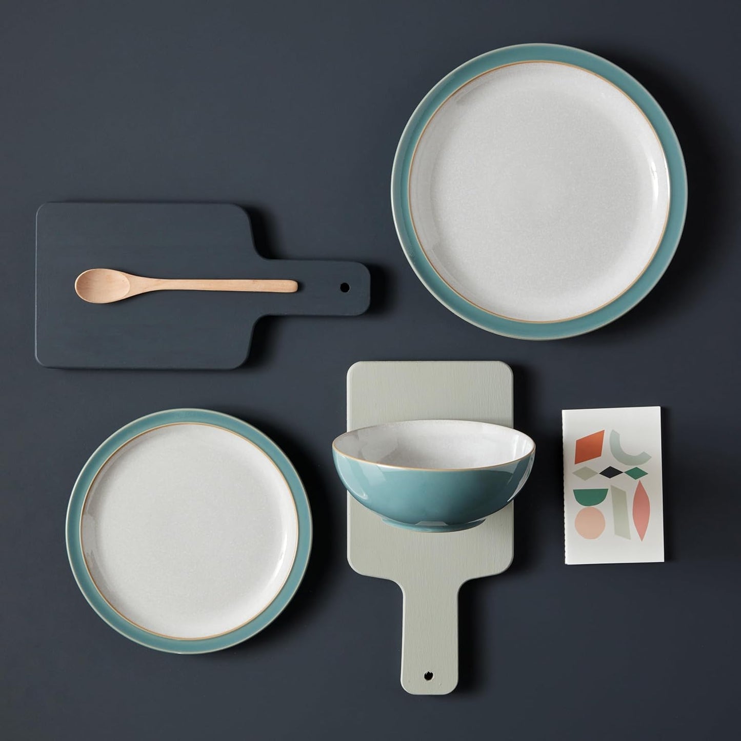 Denby - Elements Fern Green Dinner Plates Set of 4 - Contemporary Design - Ceramic Stoneware Tableware - Dishwasher & Microwave Safe - Scratch Resistant - 10.4in Large Everyday Dinnerware Plates