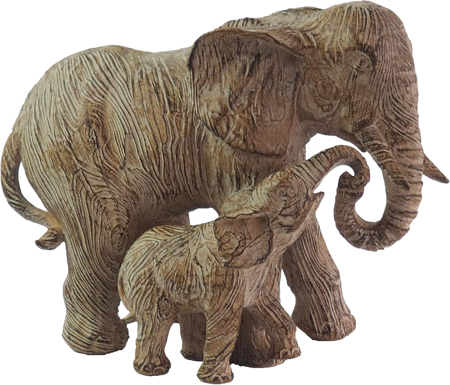 Hymmah 11 * 9inch Elephant Home Decor Statue Rustic Home Decorations for Living Room, Boho Sculpture Resin Animal Collectible Figurines for Indoor Decor