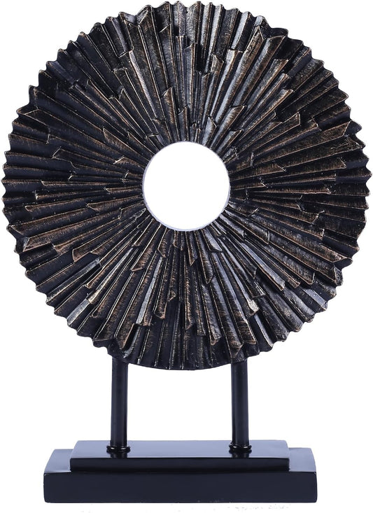 Minimalist Round Statue Above Cabinet Decor Kitchen, Modern Decorative Sculpture Home Decorations for Living Room Coffee Table, Office Decor Items, Center Pieces Decoration (Black)