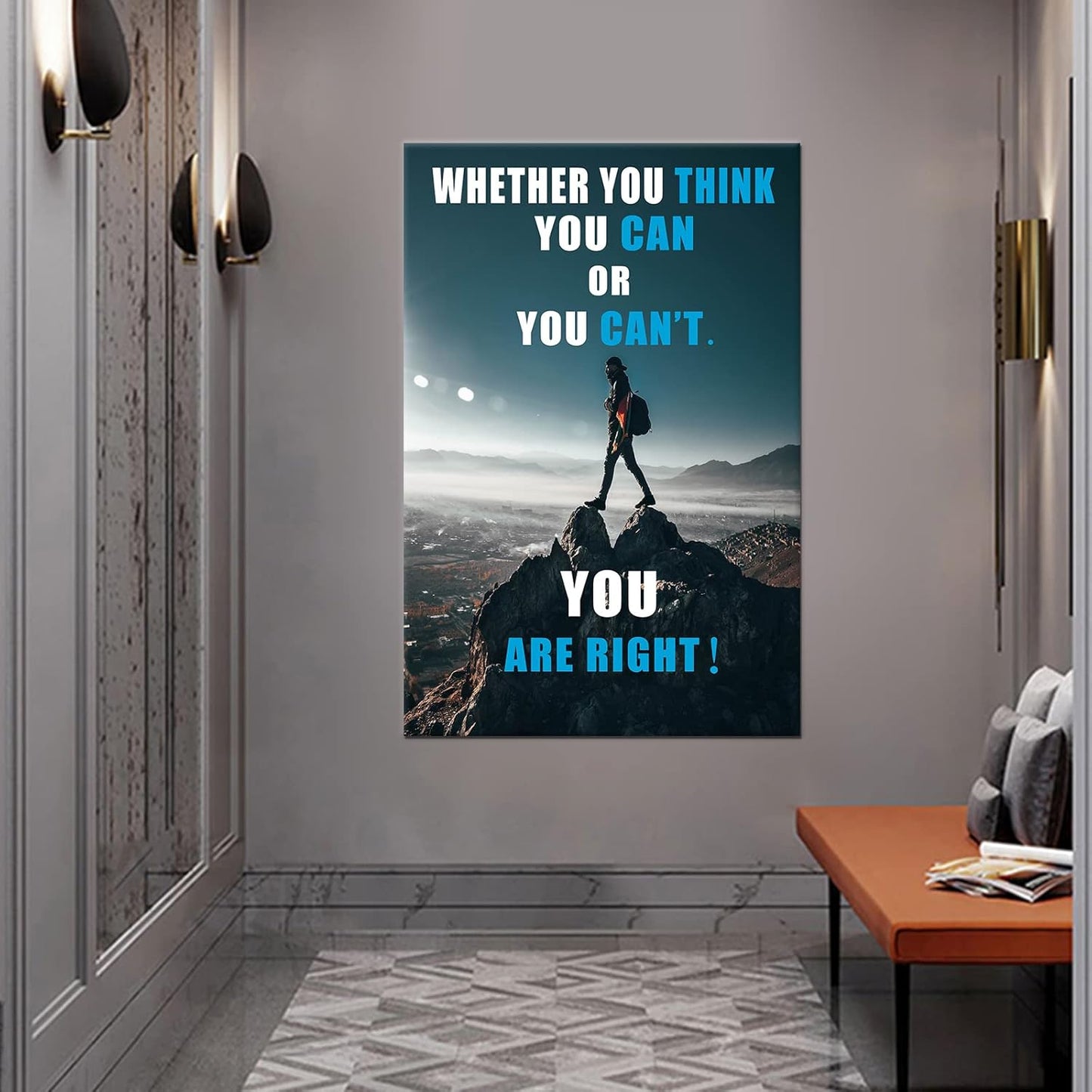 GoForArt Dream Big Motivational Canvas Wall Art, Inspirational Famous Quote Bedroom Living Room Decor, Positive Modern Landscape Mountain Office Dorm Room Poster Print (Inspirational-10, 24.00" x 36.00")