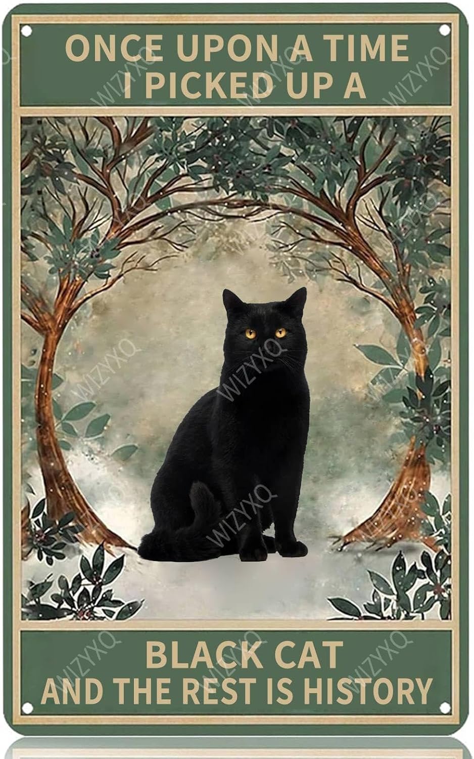 Metal Signs Once Upon A Time I Picked Up A Black Cat And The Rest Is History Vintage Tin Sign for Home Office Kitchen Bar Cafe Garden Wall Decor 12x8 Inch