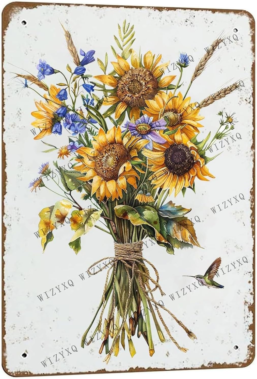 Metal Signs Farmhouse Wildflower Vintage Metal Tin Sign for Home Office Kitchen Bar Cafe Garden Wall Decor 12x8 Inch