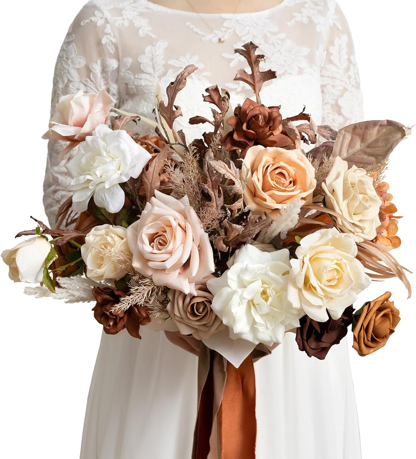 Ling's Moment 13 Inch Artificial Wedding Bouquets for Bride Bridal Bouquet Bridesmaid Bouquet Tossing Bouquet for Wedding Ceremony Anniversary Bridal Shower