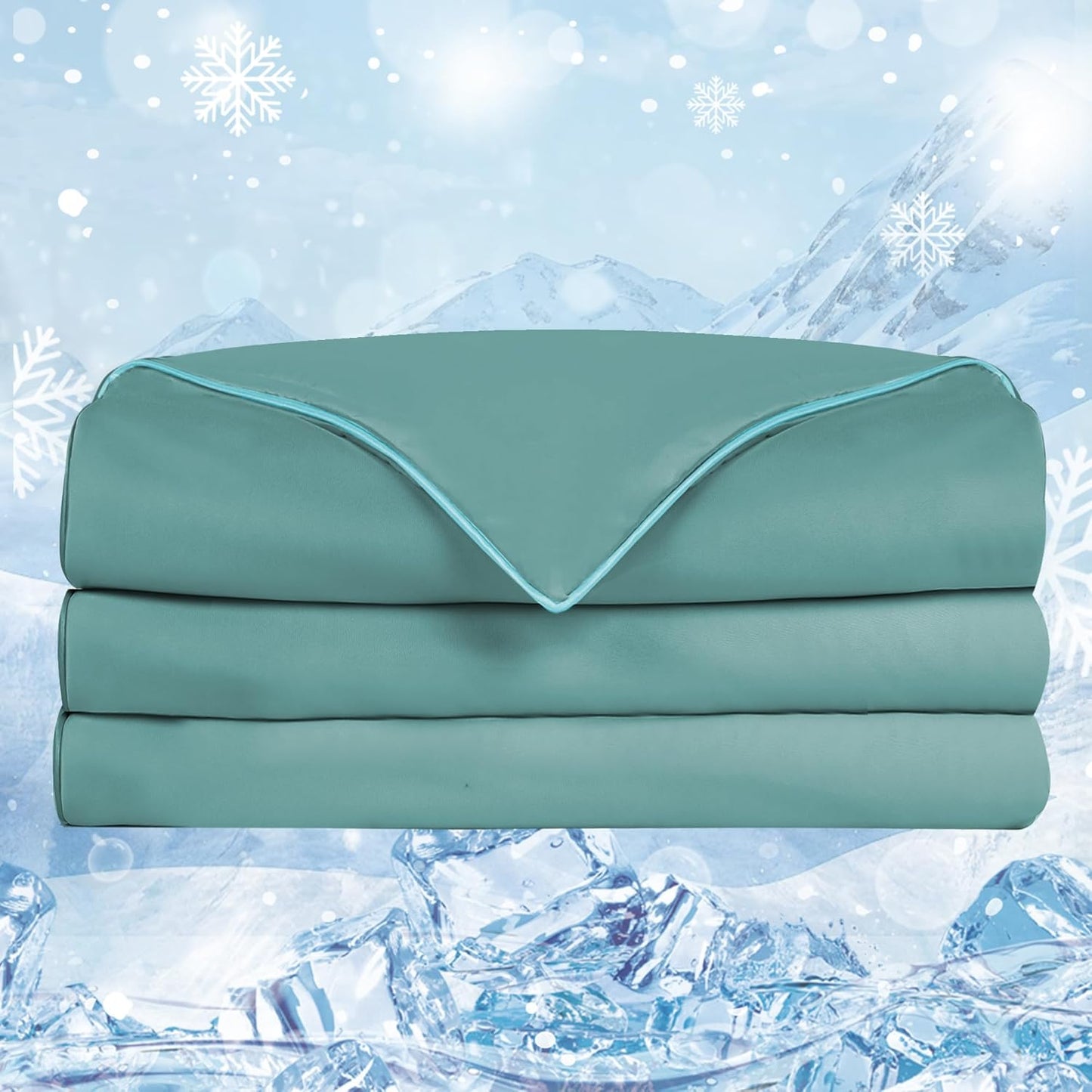 Cooling Comforter Summer Blanket for Hot Sleepers, Ultra-Cool & Cozy, All Season Comfort, Double-Sided Cold Blanket for Night Sweats, Queen Size 78" x 90", Forest Green