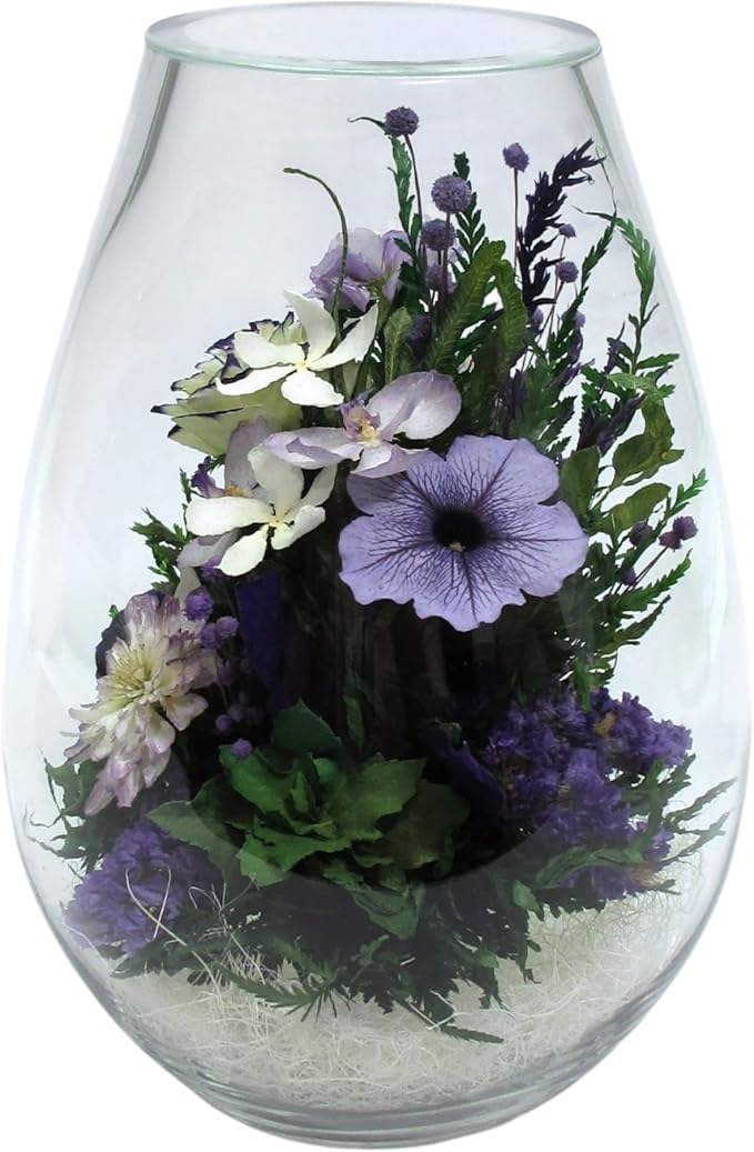 Fiora Flower Elegant Orchid Arrangement in Glass Vase | Preserved Real Orchids Lasting 5 Years | Ideal for Home Decor or Romantic Gift