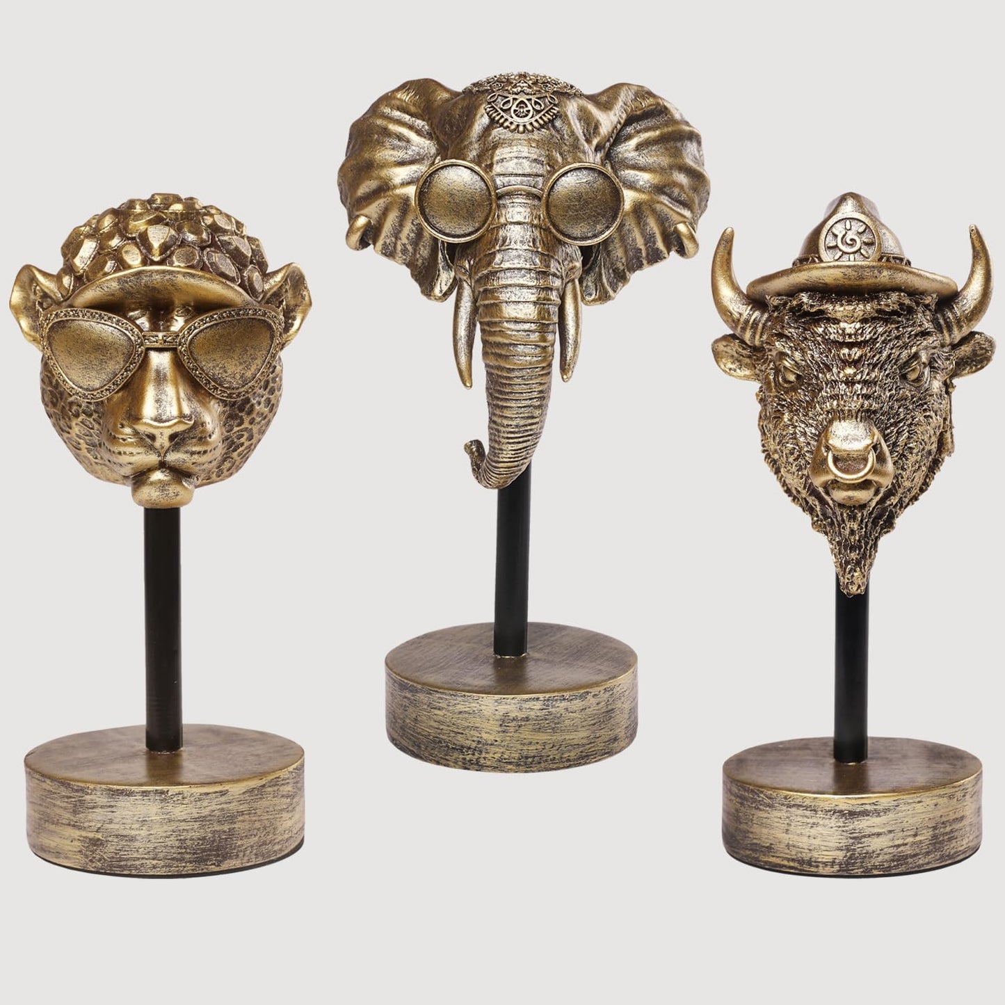 Handcrafted Resin Sculpture (3 PCS)- Statue Decoration Modern Home Decor Accent, Trending Living Room & Office Decor, Elegant Tabletop & Shelf Decor for Desk, Bookshelf, Nightstand