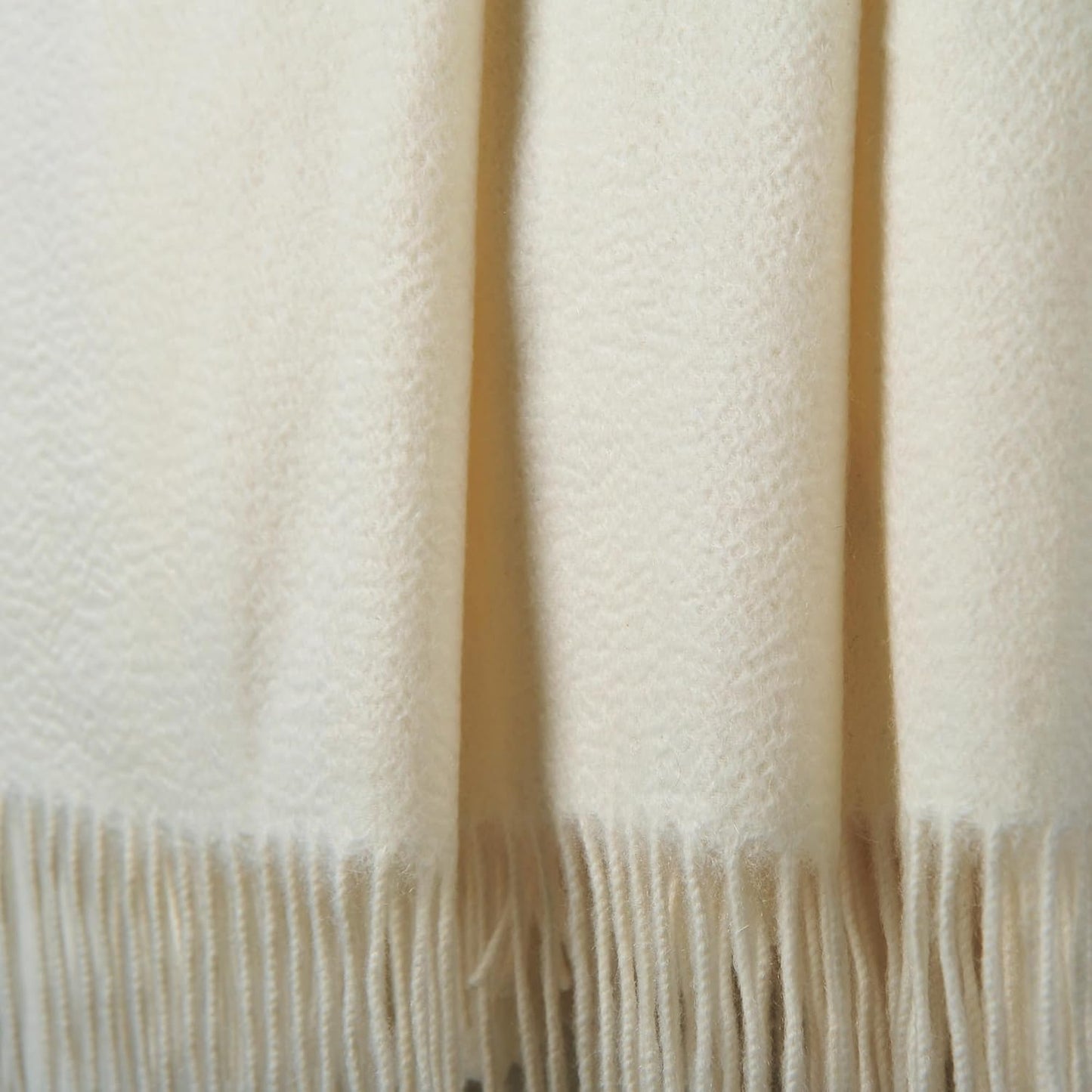 CUDDLE DREAMS Premium Cashmere Throw Blanket with Fringe, Luxuriously Soft (Ivory)