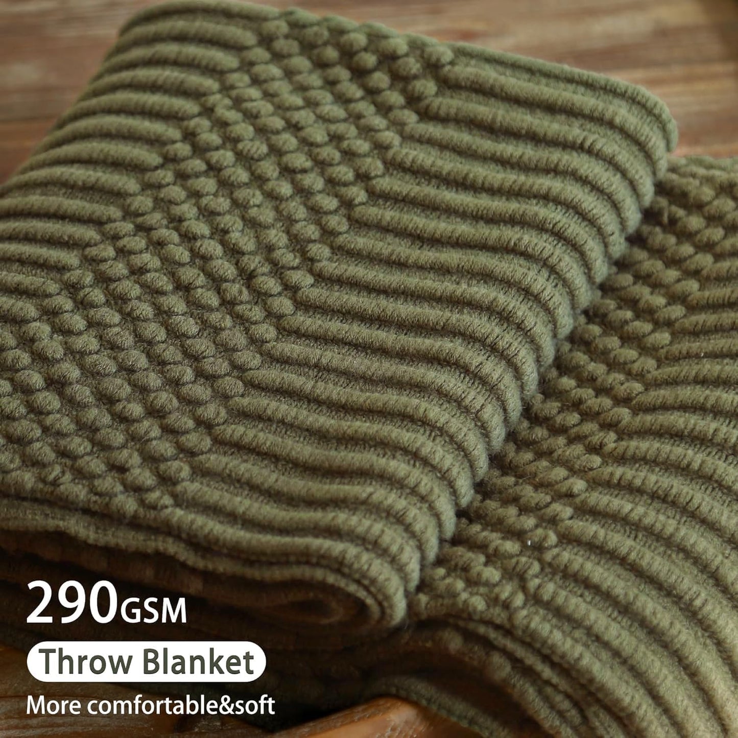 Blagic Knitted Throw Blanket for Couch, Bed and Sofa. Super Soft Blanket with Tassels, Dark Green Throw Blanket, 60 x 80 Inches Lightweight & Cosy Home Decor