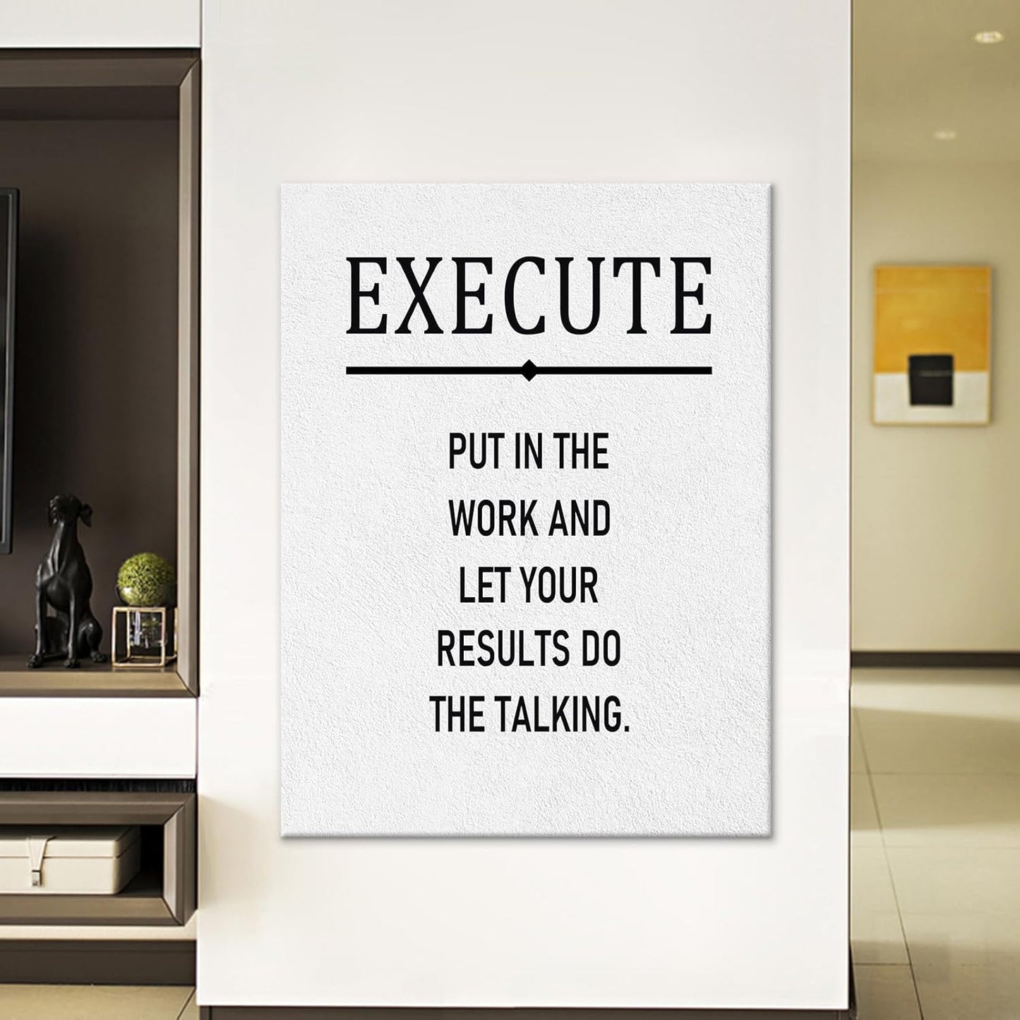 Execute Office Motivational Canvas Wall Art Large Poster Inspirational Quotes Picture Painting Wall Decor Artwork for Modern Home Living Room Office Gym Library Stretched and Framed [30''W X 40''H]