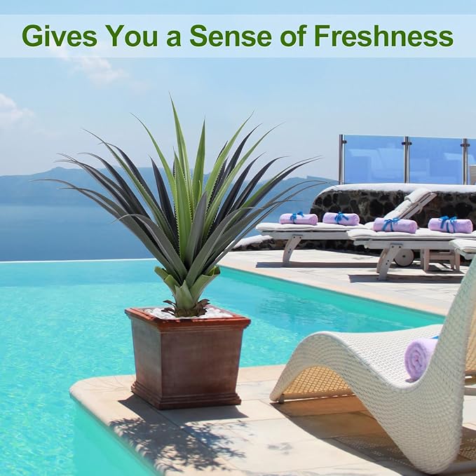 3ft Artificial Spiked Agave Plant, 36" Faux Agave Plants Indoor Small Floor Plant Perfect for Front Porch, Patio, Indoor Outdoor Home, Office Decor (Set of 2)