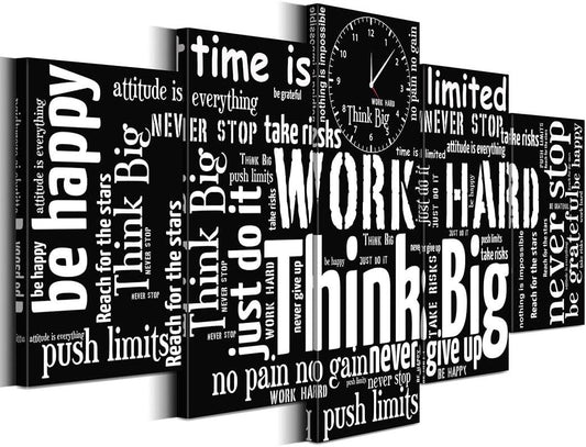 Biufo Inspirational Quotes Wall Art Canvas Picture Black White Positive Words Painting for Living Room Office Bedroom Decor (Large)